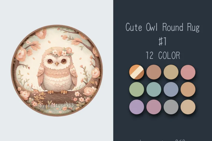 Cute Owl Kids Round Dance Rug #1 Samtuse963