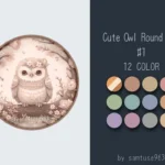 Cute Owl Kids Round Dance Rug #1 Samtuse963