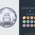 Cute Owl Kids Round Dance Rug #1 Samtuse963