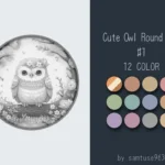 Cute Owl Kids Round Dance Rug #1 Samtuse963