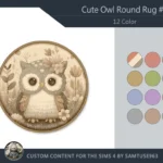 Cute Owl Kids Round Dance Rug #2 Samtuse963