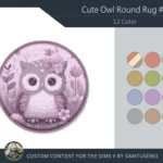 Cute Owl Kids Round Dance Rug #2 Samtuse963