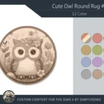 Cute Owl Kids Round Dance Rug #2 Samtuse963