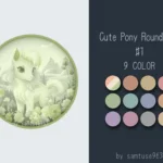 Cute Pony Kids Round Dance Rug #1 Samtuse963