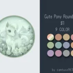 Cute Pony Kids Round Dance Rug #1 Samtuse963