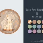 Cute Pony Kids Round Dance Rug #2 Samtuse963