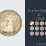 Cute Pony Kids Round Dance Rug #2 Samtuse963