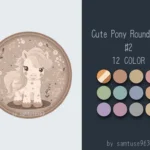 Cute Pony Kids Round Dance Rug #2 Samtuse963