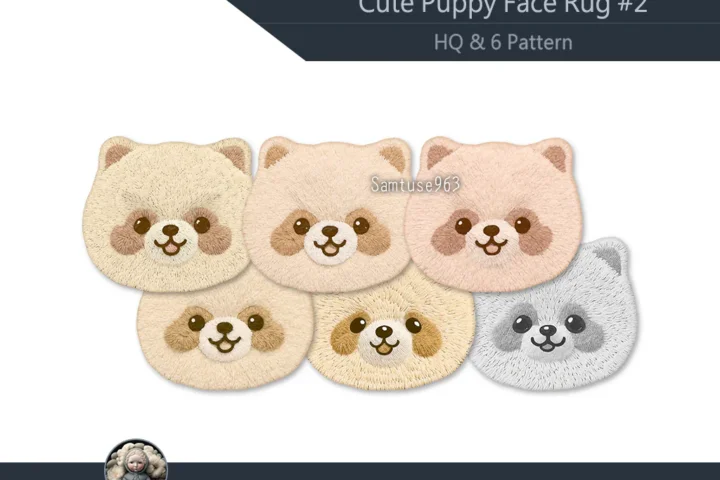 Cute Puppy Face Dance Rug #2 Samtuse963