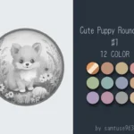 Cute Puppy Kids Round Dance Rug #1 Samtuse963