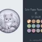 Cute Puppy Kids Round Dance Rug #1 Samtuse963