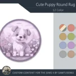 Cute Puppy Kids Round Dance Rug #2 Samtuse963