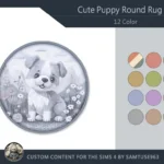 Cute Puppy Kids Round Dance Rug #2 Samtuse963