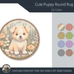 Cute Puppy Kids Round Dance Rug #3 Samtuse963