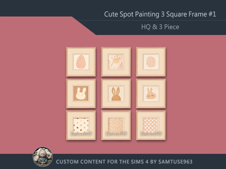 HQ Cute Spot Painting 3 Square Frame #1 Sellable Samtuse963