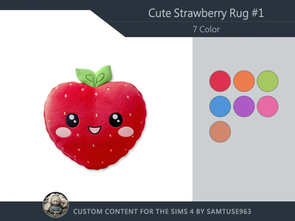 Cute Strawberry Dance Rug #1 Samtuse963