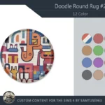 Doodle Round Dance Rug #2 Samtuse963