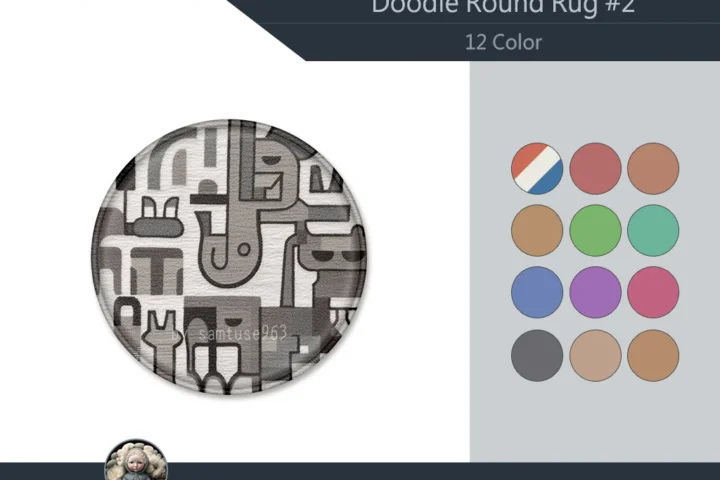 Doodle Round Dance Rug #2 Samtuse963