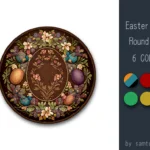 Easter Eggs Round Dance Rug #1 Samtuse963