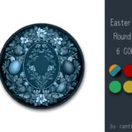 Easter Eggs Round Dance Rug #1 Samtuse963