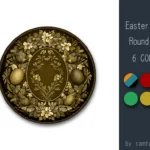Easter Eggs Round Dance Rug #1 Samtuse963