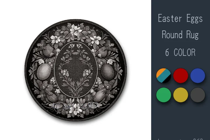 Easter Eggs Round Dance Rug #1 Samtuse963