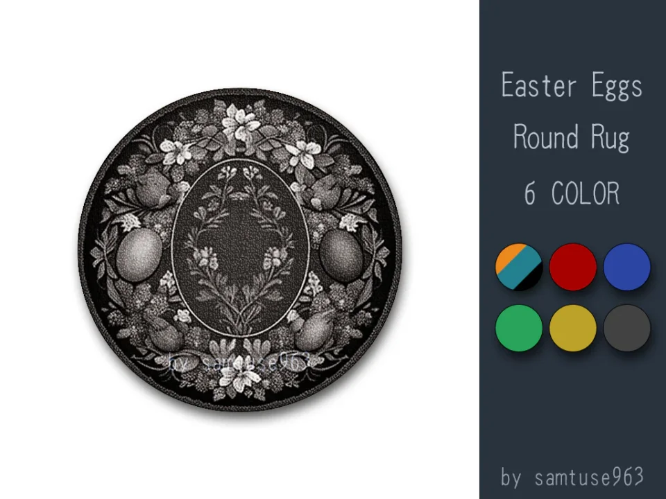 Easter Eggs Round Dance Rug #1 Samtuse963