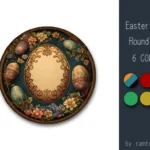 Easter Eggs Round Dance Rug #2 Samtuse963