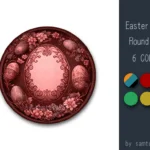Easter Eggs Round Dance Rug #2 Samtuse963