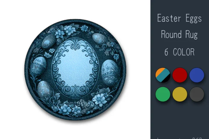 Easter Eggs Round Dance Rug #2 Samtuse963