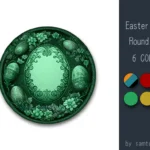 Easter Eggs Round Dance Rug #2 Samtuse963