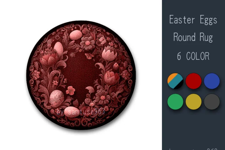 Easter Eggs Round Dance Rug #3 Samtuse963