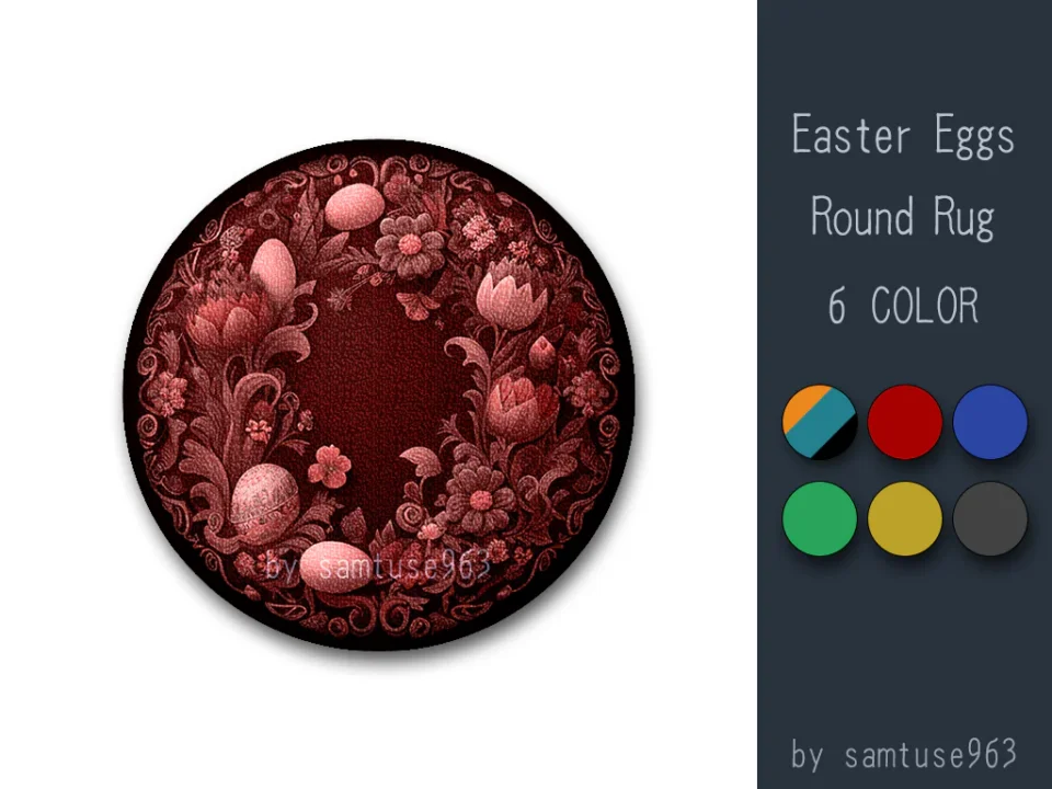 Easter Eggs Round Dance Rug #3 Samtuse963