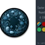 Easter Eggs Round Dance Rug #3 Samtuse963