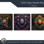 Easter Eggs Square Dance Rug #1 Samtuse963