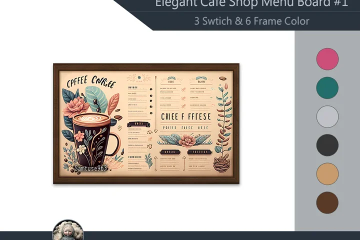 Elegant Cafe Shop Menu Board #1 Samtuse963