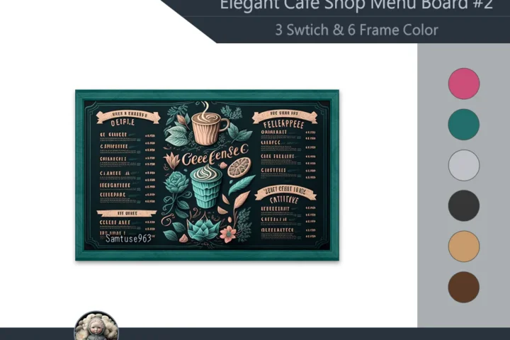 Elegant Cafe Shop Menu Board #2 Samtuse963