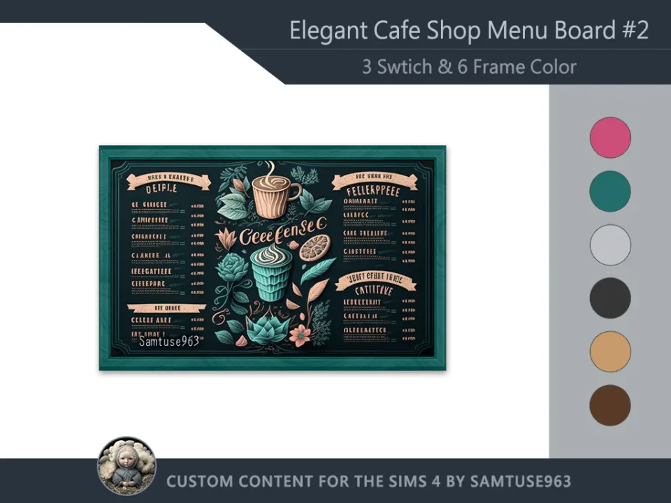 Elegant Cafe Shop Menu Board #2 Samtuse963