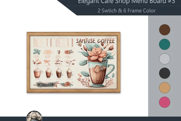 Elegant Cafe Shop Menu Board #3 Samtuse963