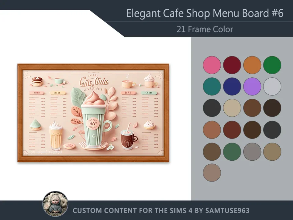 Elegant Cafe Shop Menu Board #6 Samtuse963