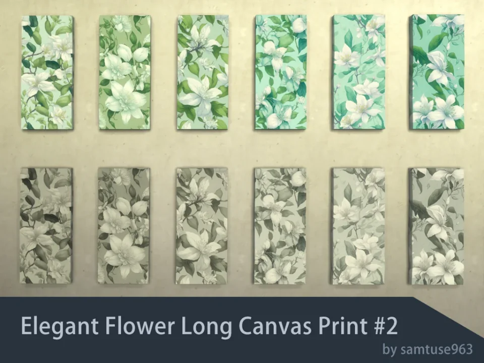 Elegant Flower Long Canvas Print #2 Samtuse963