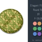 Elegant Flower Round Dance Rug #1 Samtuse963
