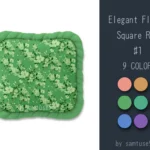 Elegant Flower Square Dance Rug #1 Samtuse963