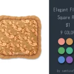 Elegant Flower Square Dance Rug #1 Samtuse963