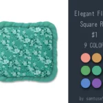 Elegant Flower Square Dance Rug #1 Samtuse963