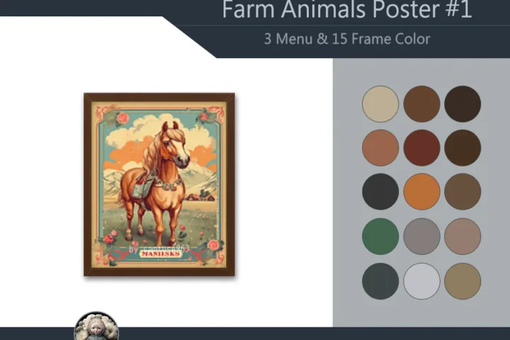 Farm Animals Poster Frame #1 Samtuse963