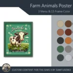 Farm Animals Poster Frame #1 Samtuse963
