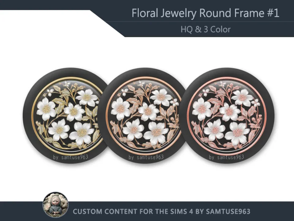 Floral Jewelry Round Frame #1 HQ Samtuse963