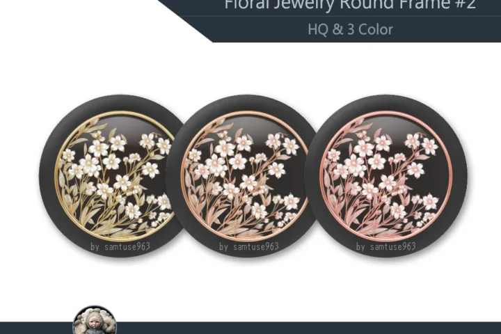 Floral Jewelry Round Frame #2 HQ Samtuse963