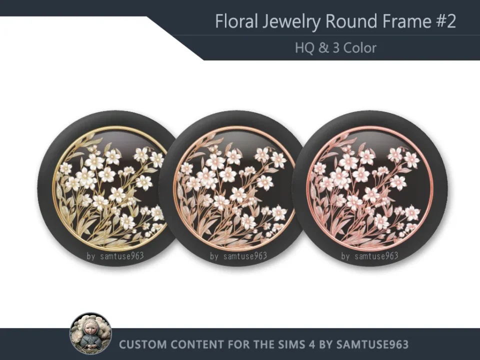 Floral Jewelry Round Frame #2 HQ Samtuse963